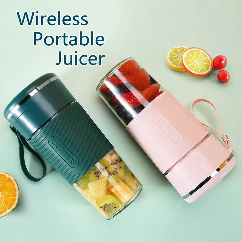 Licuadora portátil inalámbrica recargable por Usb, mezclador de jugo de frutas, máquina exprimidora eléctrica, taza de vidrio